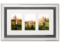 Beliani Zrcadlový rám na 3 fotografie stříbrný DALABA