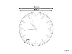 Beliani Nástěnné hodiny ø 31 cm šedé GORDOLA