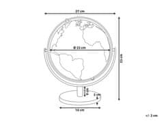 Beliani Globus stříbrny 33 cm DRAKE