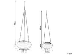 Beliani Sada 2 závěsných květináčů z mořské trávy přírodní REMORA