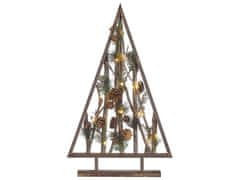 Beliani Dekorativní figurka vánoční stromeček LED tmavé dřevo SVIDAL