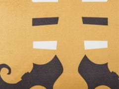 Beliani Sametový polštář motiv čarodějnické boty 45 x 45 cm oranžový COVASNA