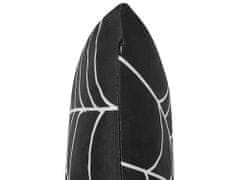 Beliani Sametový polštář motiv pavučina 45 x 45 cm černý/ bílý LYCORIS