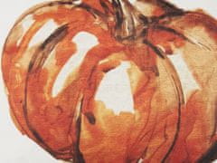 Beliani Sametový polštář motiv dýně 45 x 45 cm béžový/ oranžový CURBITA