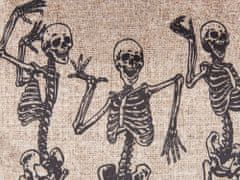 Beliani Sametový polštář motiv kostry 45 x 45 cm béžový MORTESTI