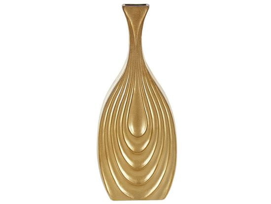 Beliani Dekorativní váza keramická 39 cm zlatá THAPSUS