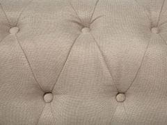 Beliani Trojmístná čalouněná pohovka v béžové barvě CHESTERFIELD velká