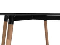 Beliani Černý jídelní stůl z kaučuku 120 cm BOVIO