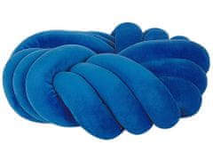 Beliani Dekorativní polštář, uzel 30 x 30 cm Modrý AKOLA