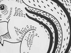Beliani Dětský polštář veverka 42 x 48 cm černobílý KOLKATA