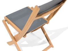 Beliani Sada dvou dřevěných záhradních židlí CESANA, barva tmavě šedá