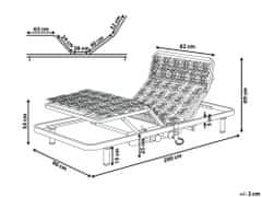 Beliani Elektrický rošt do postele Nastavitelný 90x200 cm STAR