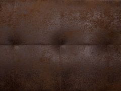 Beliani Hnědá rozkládací sedací souprava tvaru U čalouněná imitací kůže, s taburetem ABERDEEN