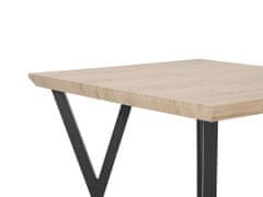 Beliani Jídelní stůl 70 x 70 cm, světlé dřevo s černým BRAVO