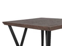 Beliani Jídelní stůl 70 x 70 cm, tmavé dřevo s černým BRAVO