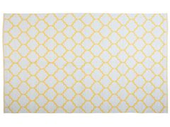 Beliani Kanárkově žlutý oboustranný koberec s geometrickým vzorem 160x230 cm AKSU