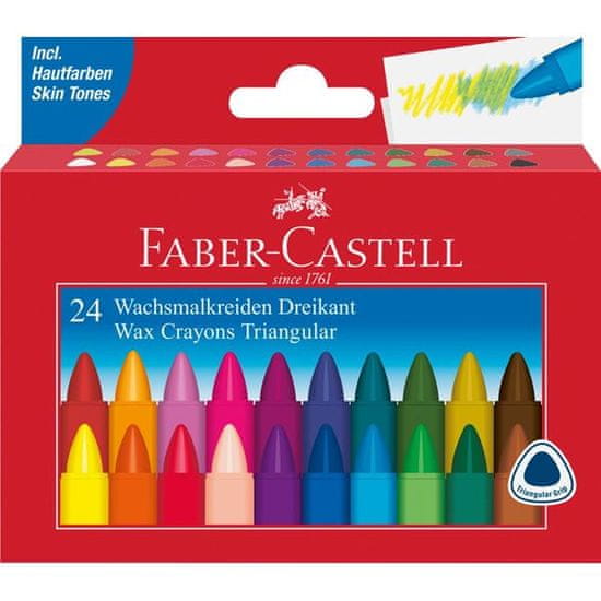 Faber-Castell Voskovky triangular set 24 barevné