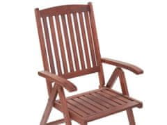Beliani Sada 2 dřevěných zahradních židlí se špinavě bílými polštáři TOSCANA