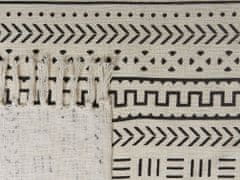 Beliani Bavlněná přikrývka 130 x 180 cm bílá/černá PANVEL
