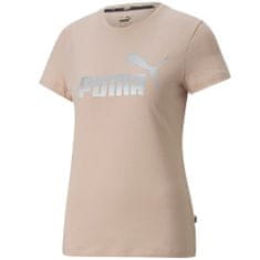 Puma Tričko na trenínk béžové XS Ess Metallic Logo Tee