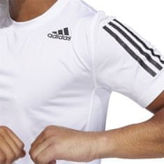 Adidas Tričko na trenínk bílé L Techfit Fitted 3STRIPES