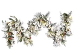 Beliani Zasněžená osvícená vánoční girlanda 270 cm bílá WHITEHORN