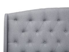 Beliani Světle šedá čalouněná postel Chesterfield 140x200 cm BORDEAUX