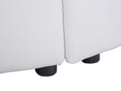 Beliani Luxusní bílá kruhová postel z pravé kůže 180x200 cm LAVAL