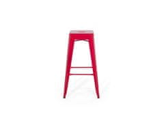 Beliani Sada 2 barové stoličky 76 cm červené CABRILLO