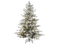 Beliani Zasněžený vánoční stromek se světýlky 180 cm bílý BRISCO