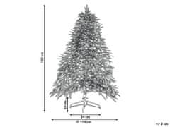 Beliani Zasněžený vánoční stromek se světýlky 180 cm bílý MIETTE