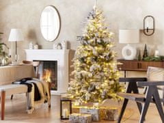 Beliani Zasněžený vánoční stromek se světýlky 180 cm bílý MIETTE
