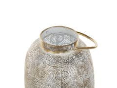 Beliani Dekorativní kovová lucerna 40 cm zlatá LANTAU