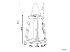 Beliani Dřevěná lucerna 39 cm hnědá PULAU