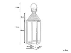 Beliani Lucerna ve stříbrné barvě 40 cm BALI