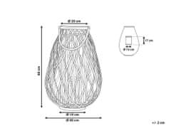 Beliani Lucerna z vrbového dřeva hnědá 60 cm KIUSIU