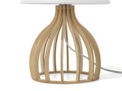 Beliani Bílá dřevěná stolní lampa AGUEDA