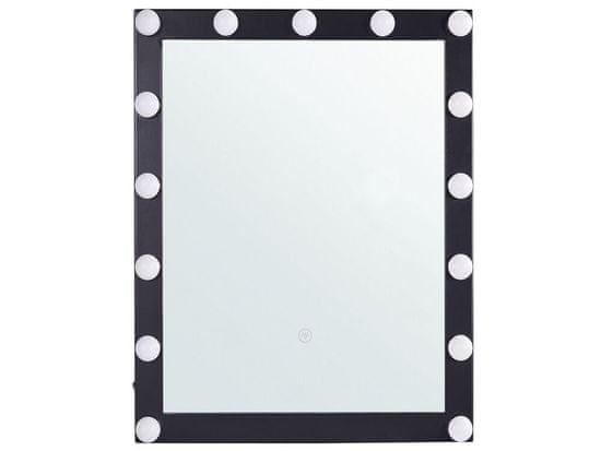 Beliani Nástěnné LED zrcadlo kovové 50 x 60 cm černé ODENAS