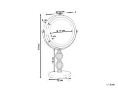 Beliani Kosmetické zrcátko s LED osvětlením ø 18 cm stříbrné CLAIRA