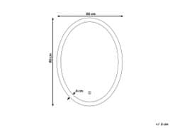 Beliani Koupelnové zrcadlo s LED osvětlením oválne 60 x 80 cm VIRIAT