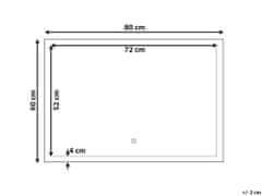 Beliani Obdélníkové LED zrcadlo 80x 60 cm ADOUR