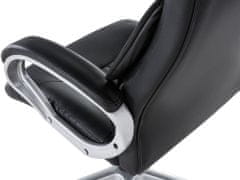 Beliani Černá otočná kožená kancelářská židle TRIUMPH