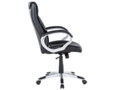 Beliani Černá otočná kožená kancelářská židle TRIUMPH