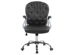 Beliani Černá ekologická kožená kancelářská židle PRINCESS