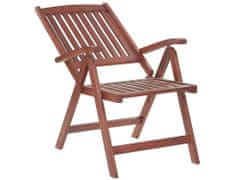 Beliani Sada 6 dřevěných zahradních židlí s béžově šedými polštáři TOSCANA