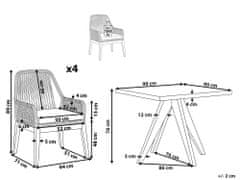 Beliani Sada zahradního nábytku 4místná vláknocement 90 x 90 cm černá/šedá OLBIA