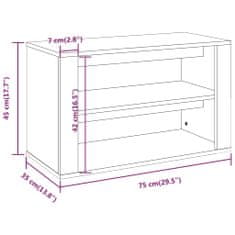 Vidaxl Botník betonově šedý 75x35x45 kompozitní dřevo