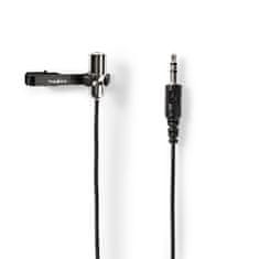 Nedis MICCJ105BK klopový konferenční mikrofon se svorkou, 3.5mm jack, kabel 1.8m, kovový