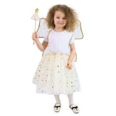 Rappa Dětský kostým tutu sukně zlatá víla s hůlkou a křídly