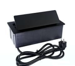 GTV Výklopná zásuvka černá, 3 x 230V AC